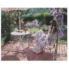 Белоснежка Картина по номерам "Утро на террасе" 40х50 см (935-AB)