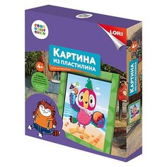 Пластилин LORI Картина из пластилина СОЮЗМУЛЬТФИЛЬМ Попугай Кеша на пляже (Пкф-005)