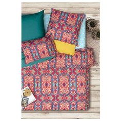 Постельное белье евростандарт Sova & Javoronok Тысяча и одна ночь 70х70 см, бязь бирюзовый/розовый