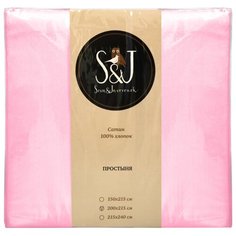 Простыня Sova & Javoronok Сатин 150 х 215 см розовый