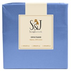 Простыня Sova & Javoronok Перкаль 215 х 240 см голубой