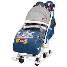 Санки-коляска Nika Disney baby 2 (DB2) с Микки Маусом синий