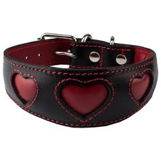 Ошейник Dimanche Сердца S, 40 см 28-32 см черный/красный