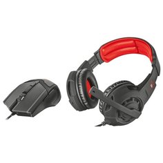 Компьютерная гарнитура Trust GXT 784 Gaming Headset & Mouse черный/красный