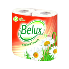 Полотенца бумажные Belux белые двухслойные, 2 рул.