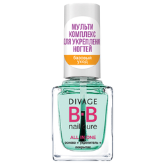 Базовое и верхнее покрытие DIVAGE BB Nail Cure All in One укрепляющее 12 мл прозрачный зеленый