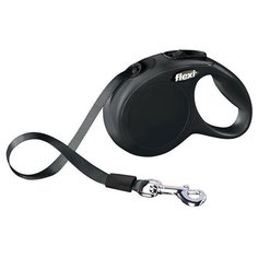 Поводок-рулетка для собак Flexi New Classic XS ленточный черный 3 м