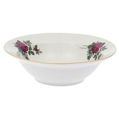 Дулёвский фарфор Миска круглая Черная роза 500 мл белый