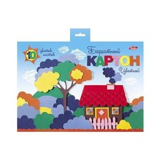 Цветной картон Мой домик Hatber, A5, 10 л., 10 цв.