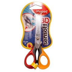 Maped ножницы Sensoft 3D с гибкой ручкой для левшей красный/желтый
