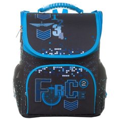 Hatber Ранец Balance Force NRk_32056, черный/голубой