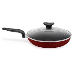 Сковорода Tefal Tempo 28 см с крышкой, с крышкой, красный