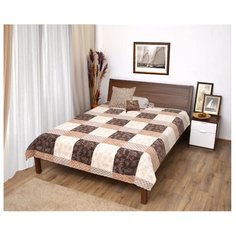 Плед Мягкий сон Veroni, 180 х 220 см (ПФ-180-10) белый / коричневый