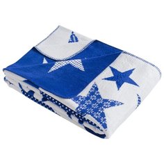 Плед KARNA хлопок STARS, 130 x 170 см голубой