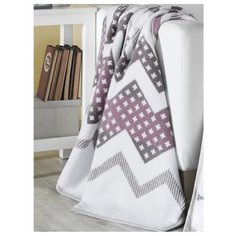 Плед KARNA хлопок DIAMOND 3057/1, 150 x 240 см сиреневый/белый/серый