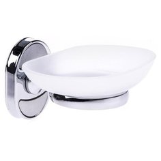 Мыльница Potato P2902 хром/белый