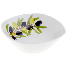 Дулёвский фарфор Салатник квадратный Оливки 550 мл белый
