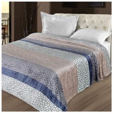 Плед Letto V76-4 175х200 серый/бежевый/фиолетовый