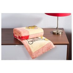 Плед Мягкий сон Teddy, 127 х 152 см (ПД-127-09) желтый/розовый