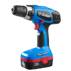 Аккумуляторная дрель-шуруповерт ЗУБР ЗДА-18-2 КИН20 38 Н·м синий/черный