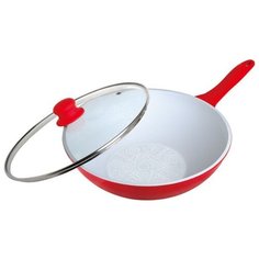 Сковорода-вок Frank Moller FM-815 28 см, с крышкой, красный