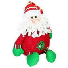 Мягкая игрушка Зимнее волшебство Дед Мороз с цветочком красный 22 см