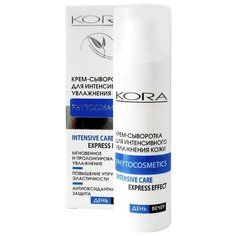 Kora Phytocosmetics Крем-сыворотка для интенсивного увлажнения кожи для лица, шеи и области декольте, 30 мл КОРА