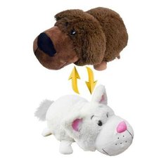 Мягкая игрушка 1 TOY Вывернушка Шоколадный лабрадор-Белый кот 20 см