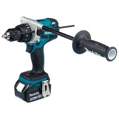 Ударная аккумуляторная дрель-шуруповерт Makita DHP481RTE 115 Н·м синий/черный