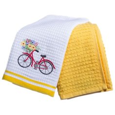 Arya Набор полотенец Provense 2 Велосипед кухонное белый, желтый