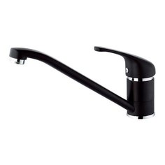 Смеситель для кухни (мойки) Оптима SH04 BK/WT однорычажный эмаль черный