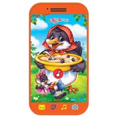 Интерактивная развивающая игрушка Азбукварик Мини-смартфончик Сорока-белобока оранжевый