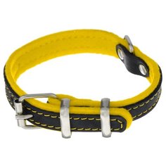 Ошейник Аркон Фетр (оф16) 26-34 см черный/желтый