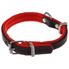 Ошейник Аркон Фетр (оф16) 26-34 см черный/красный