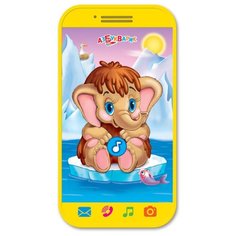 Развивающая игрушка Азбукварик Мини-смартфончик Мамонтенок желтый