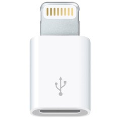 Разъем Apple microUSB - Lightning (MD820ZM/A) белый