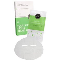 Grace & Stella Маска тканевая для лица с экстрактом зеленого чая Gren Tea Facial Sheet Masks, 28 мл, 6 шт.