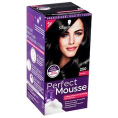 Schwarzkopf Perfect Mousse Стойкая краска-мусс для волос, 200, Черный