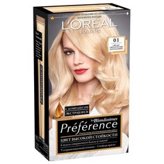 LOreal Paris Preference les Blondissimes стойкая краска для волос, 01, Светло-светло-русый натуральный