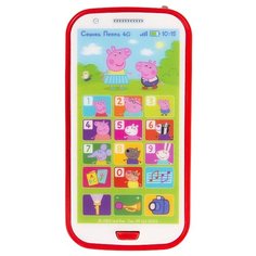 Интерактивная развивающая игрушка РОСМЭН Игрушечный телефон Свинка Пеппа красный