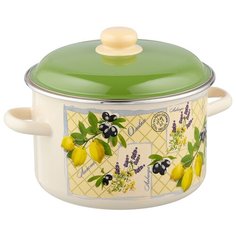 Кастрюля Appetite Citrus 5,5 л, белый/зеленый/желтый