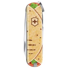 Нож многофункциональный VICTORINOX Classic LE 2019 Mexican Tacos (7 функций) с чехлом красный/зеленый/бежевый