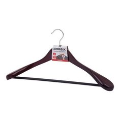 Вешалка Brabix Люкс анатомическая с антискользящей перекладиной темно-коричневый