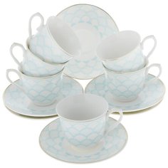 Кофейный сервиз Loraine 26436 12 предметов белый/голубой