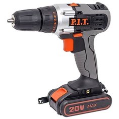 Аккумуляторная дрель-шуруповерт P.I.T. PSR 20-C 32 Н·м черный/серый