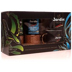 Кофе растворимый сублимированный Jardin 2 вида, подарочный набор с керамической кружкой с блестящей ручкой