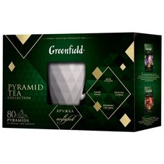 Чай Greenfield Pyramid tea collection ассорти набор кружка в подарок, 80 шт.