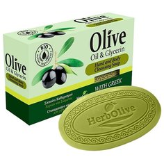 Мыло кусковое HerbOlive Оливковое с глицерином, 90 г