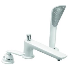 Смеситель для ванны с душем KLUDI Balance 52447 9175 однорычажный встраиваемый лейка в комплекте двухцветный белый/хром