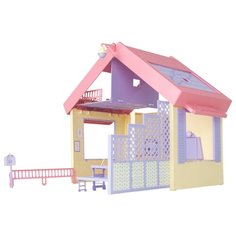 ОГОНЁК кукольный домик Маленькая принцесса (складной), С-1458, розовый/желтый